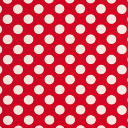Dekostoff Canvas Sevenberry red dots